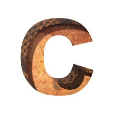 Vector metal cutted figure c Paste to any background N3