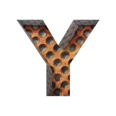 Vector metal cutted figure y Paste to any background N2