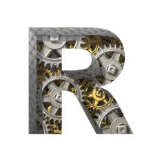 Vector gears cutted figure r Paste to any background N2