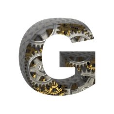 Vector gears cutted figure g Paste to any background N2