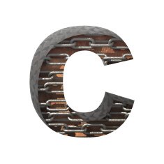 Vector metal cutted figure c Paste to any background N4