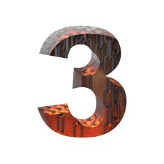 Vector hot metal cutted figure 3 Paste to any background