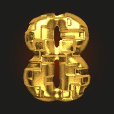 vector golden letter 8 N6