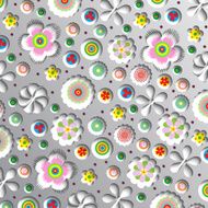 3d geometric background with flowers and shadows paper look graphic N2
