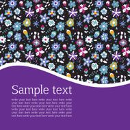 Postcard for text with a vegetative ornament of flowers