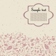 postcard in pink and beige colours with floral ornament N2