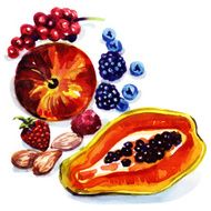 group of exotic fruits