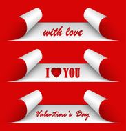 Valentines day red stickers