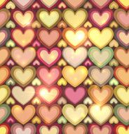 Vintage colors hearts vector seamless pattern