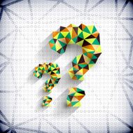 Paper mosaic triangles texture question mark