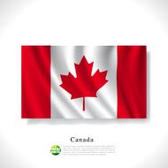 Canada waving flag isolated against white background vector illustration N2