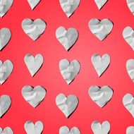 Paper hearts - seamless art craft pattern N2