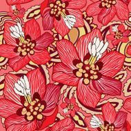 Flowers seamless bright wallpaper - vector pattern N2