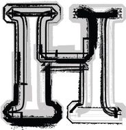 Grunge Font LETTER h N6