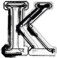 Grunge Font LETTER k N5