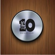 Vector metal icon on wooden background Eps10