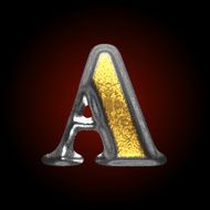vector silver and golden figure a N2