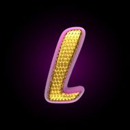 vector golden and pink letter l