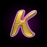 vector golden and pink letter k