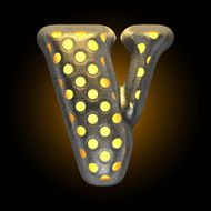 vector metal with glow dots figure v