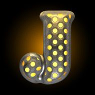 vector metal with glow dots figure j