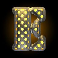 vector metal with glow dots figure e