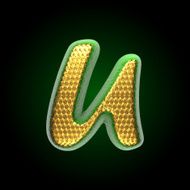 vector golden and green letter u N3