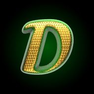 vector golden and green letter d N2