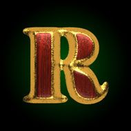vector golden figure with red wood r