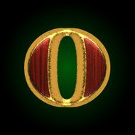 vector golden figure with red wood o