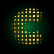 vector golden letter c N6