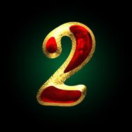 vector golden and red letter 2 N2