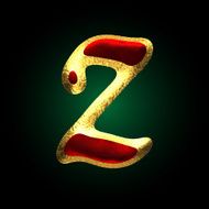 vector golden and red letter z N2