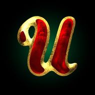 vector golden and red letter u N3