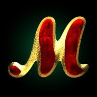 vector golden and red letter m N3