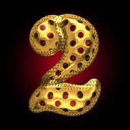 vector golden and red letter 2 N3