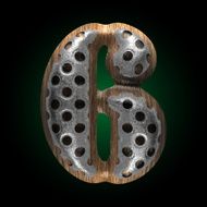 vector metal and wood figure 6 N2