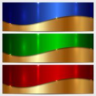 Vector Metallic Banner Set