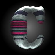 vector colored clay letter c N7