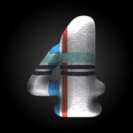 vector colored clay letter 4 N7