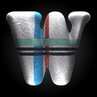 vector colored clay letter w N7