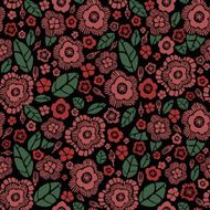 Seamless texture with decorative stylized flowers and leaves N2