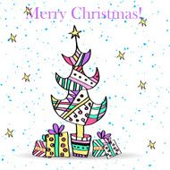 Stylized Christmas tree and gifts