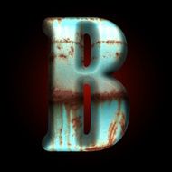 Vector old metal letter N127