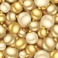 Seamless background with gold Christmas balls Vector illustration