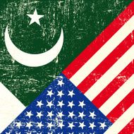 USA and Pakistani grunge Flag