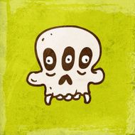 Monster Skull on Grunge Background N2