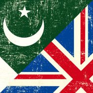 English and Pakistani grunge Flag