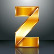 Letter metal gold ribbon - Z