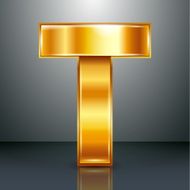 Letter metal gold ribbon - T